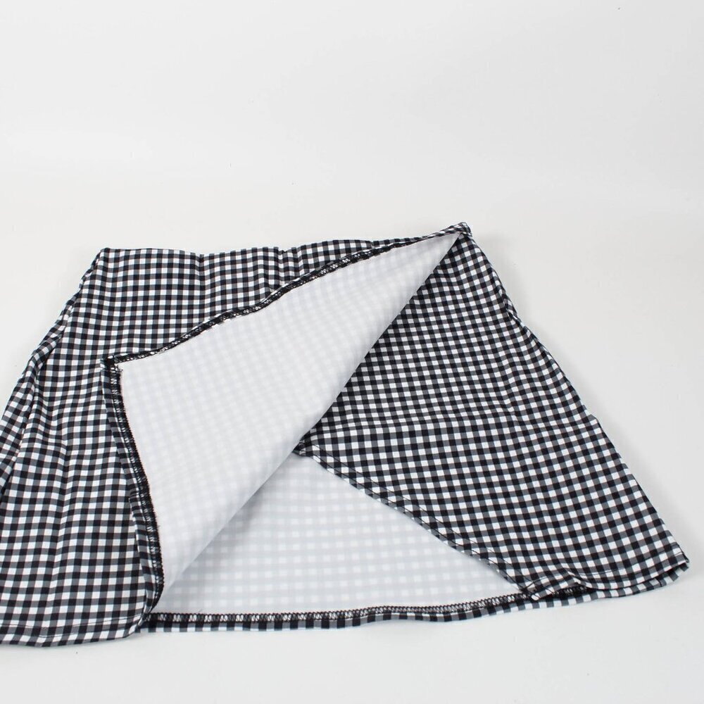 🔴 Boohoo Bengaline Gingham Wrap Split Skirt - Size 8 - NWT - Picture 3 of 10